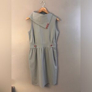 Matilda Jane Gray Midi Dress with Red Buttons size Medium